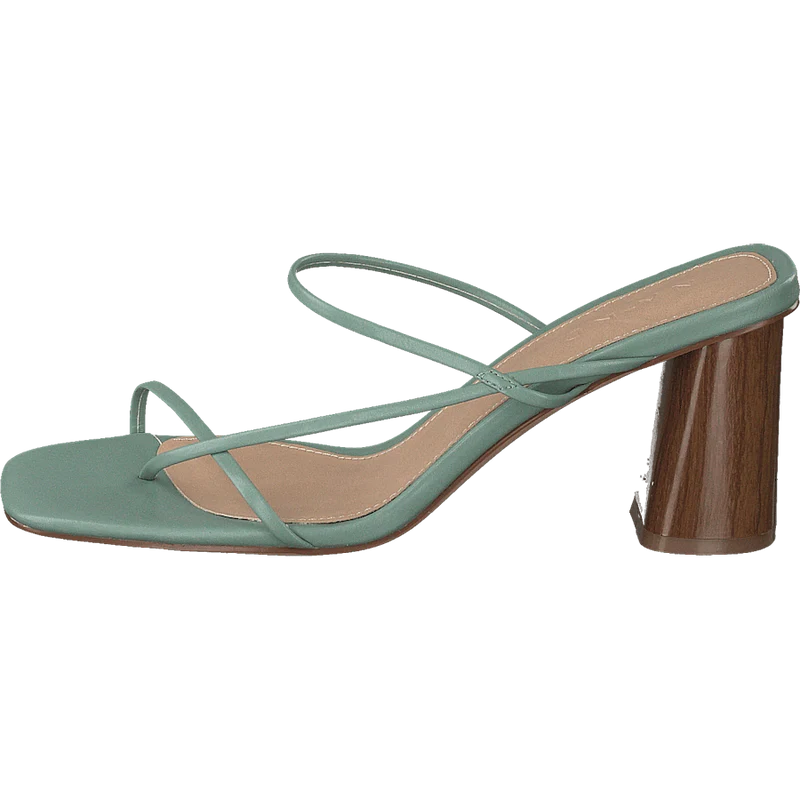 Fine Strappy Block Heel Pastel Green