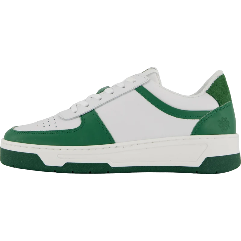 The Ella White Leather/green