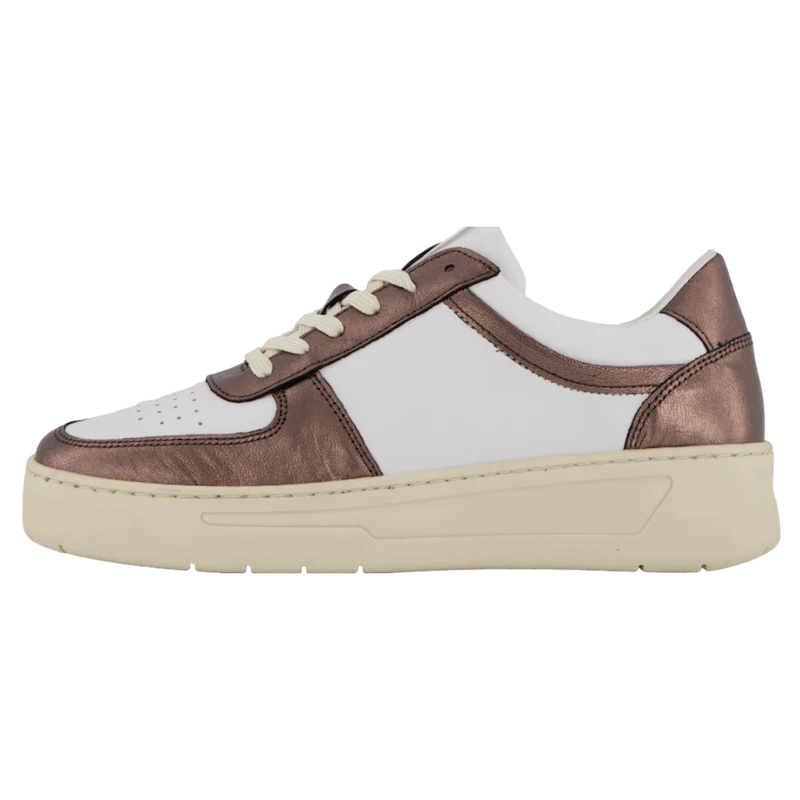 The Ella 2.0 White Leather/bronze