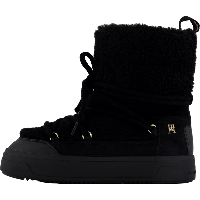 Lace-up Faux Shearling Snowboo Black