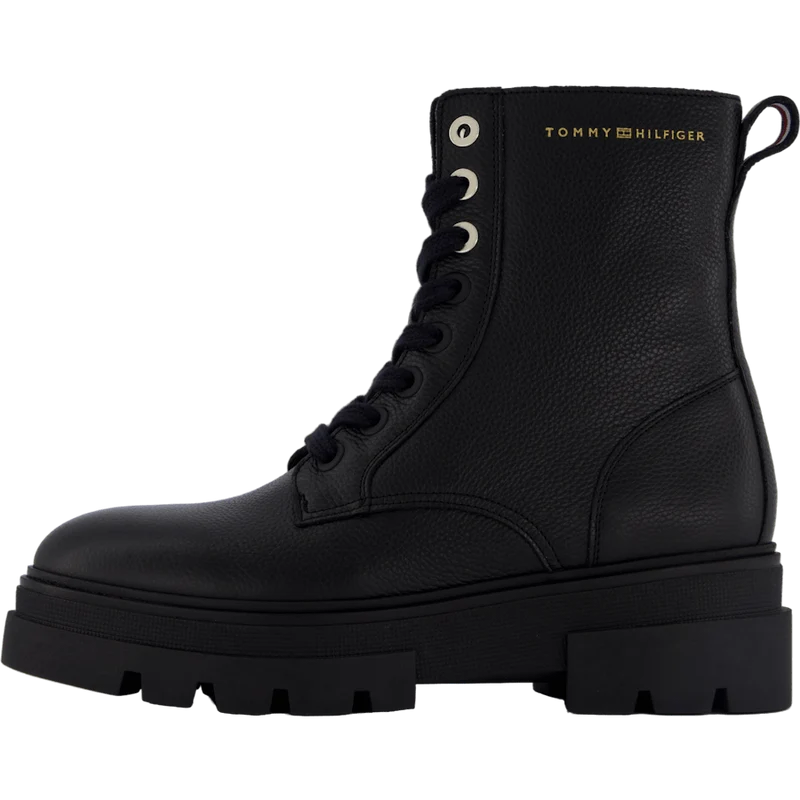 Bicolor Leather Lace-up Black