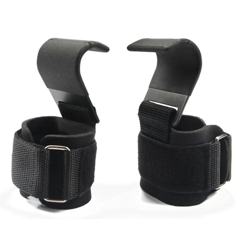 Weight Lifting Hooks with Wrist Straps