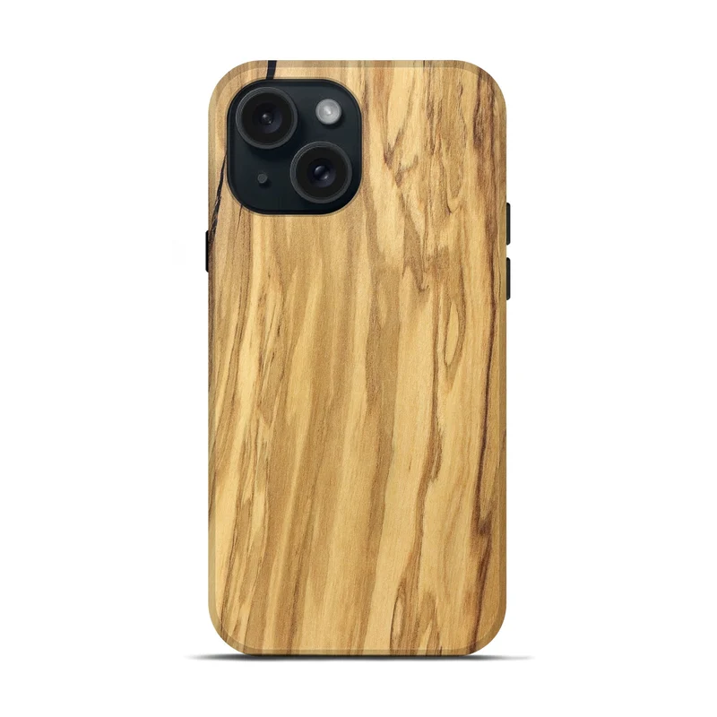 iPhone 15 Wood Live Edge Phone Case - Mael (Solid Wood, 829267)