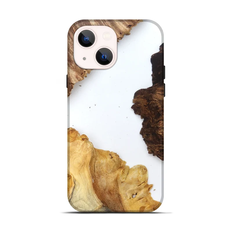 iPhone 14 Wood Live Edge Phone Case - Silvia (Clear, 829297)