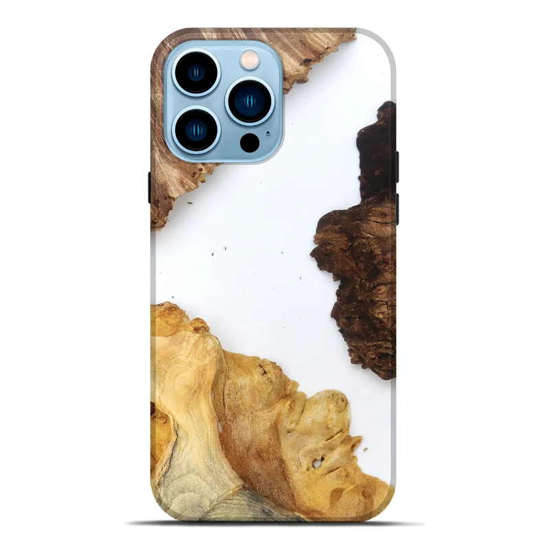 iPhone 14 Pro Max Wood Live Edge Phone Case - Silvia (Clear, 829297)
