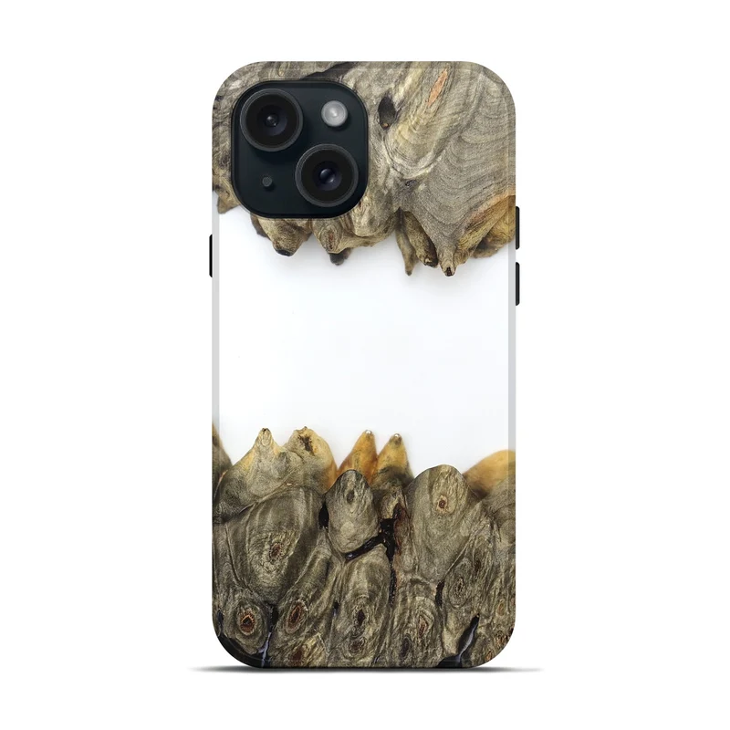 iPhone 15 Wood Live Edge Phone Case - Jodie (Clear, 829296)