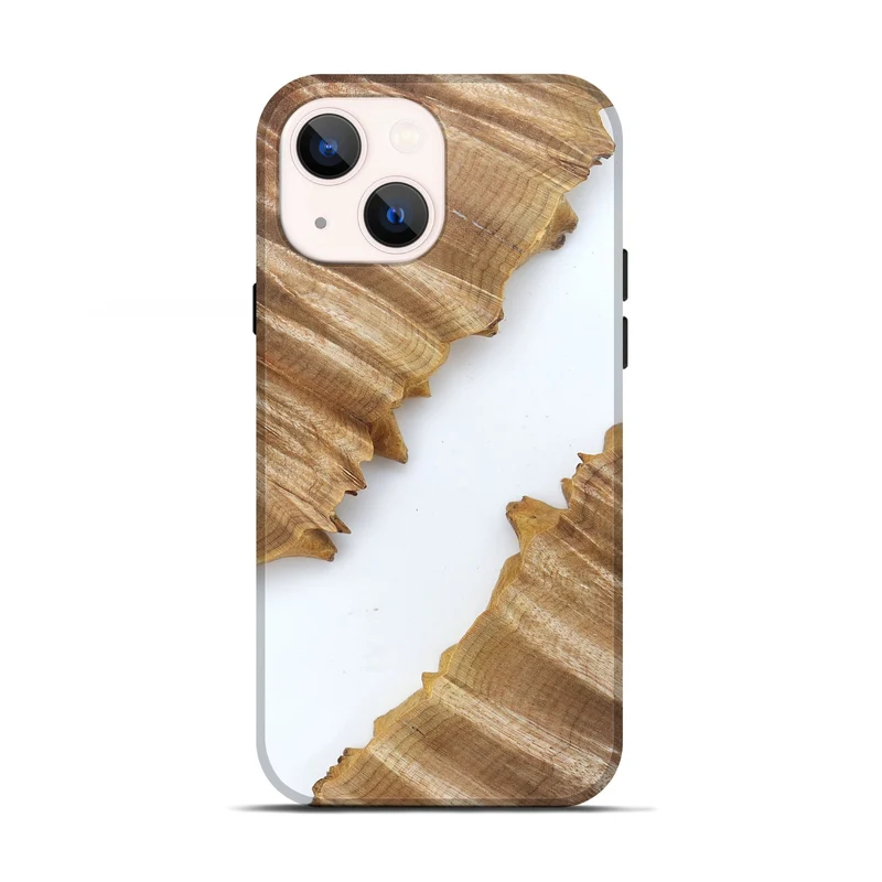 iPhone 13 Wood Live Edge Phone Case - Al (Clear, 829292)