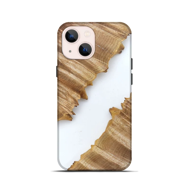 iPhone 13 mini Wood Live Edge Phone Case - Al (Clear, 829292)