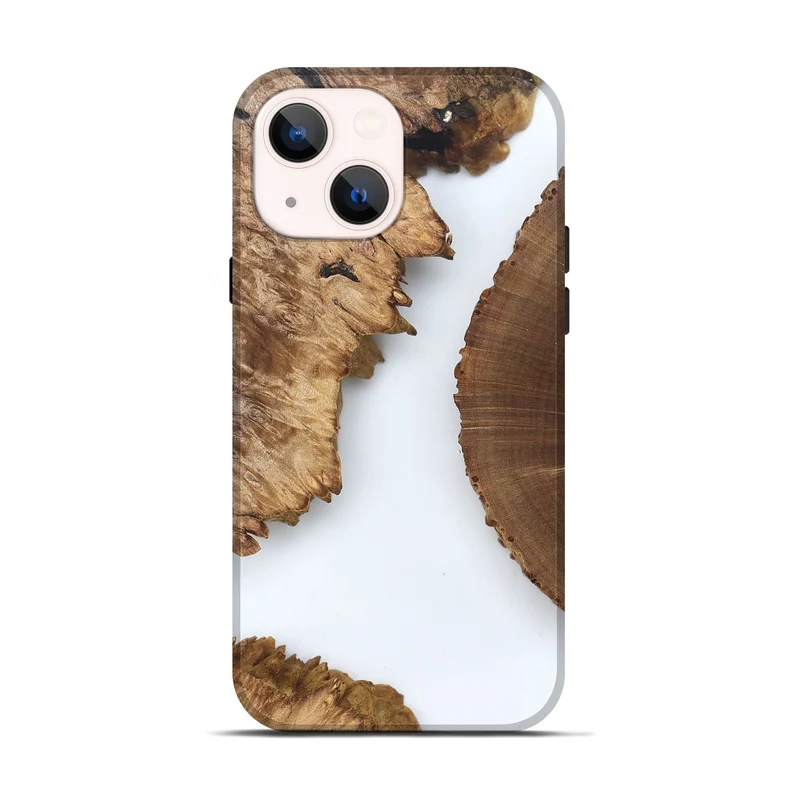 iPhone 14 Wood Live Edge Phone Case - Loretta (Clear, 829286)