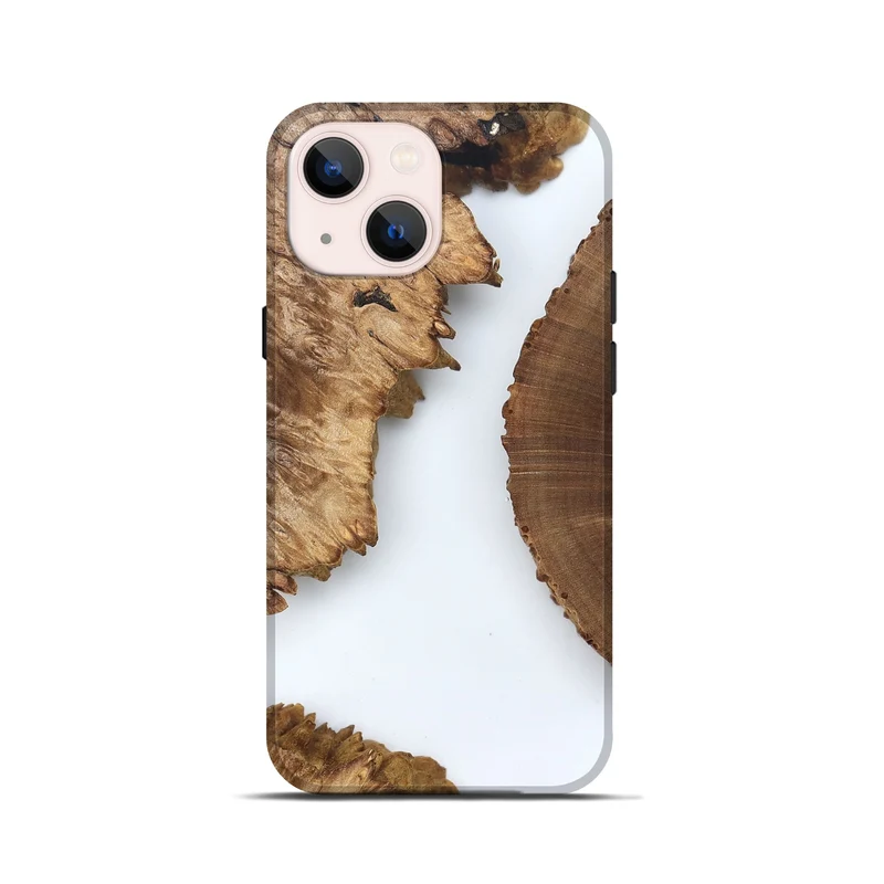 iPhone 13 mini Wood Live Edge Phone Case - Loretta (Clear, 829286)