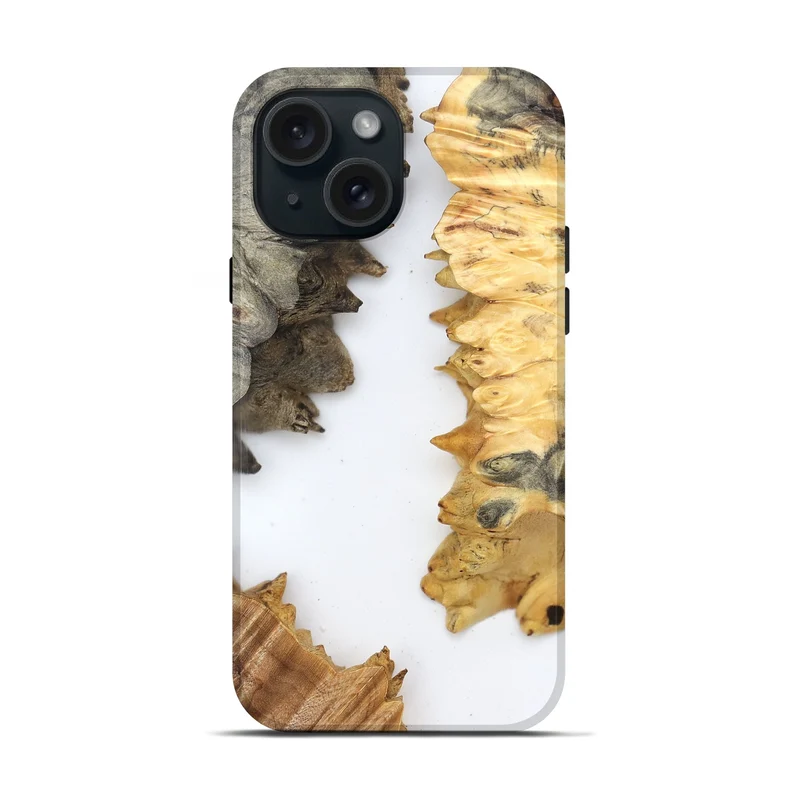 iPhone 15 Wood Live Edge Phone Case - Sharyn (Clear, 829285)