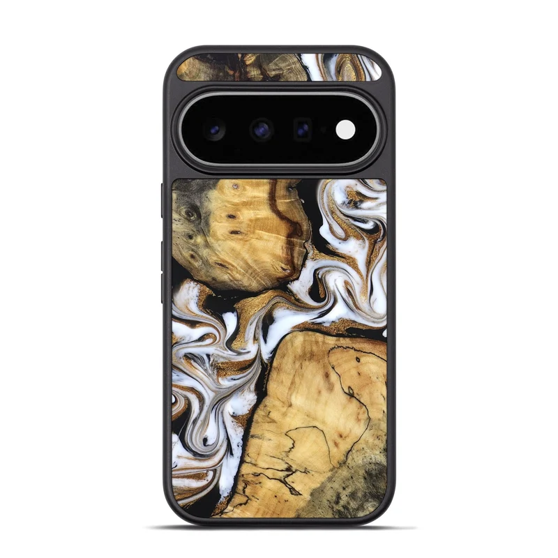 Pixel 11 Pro Wood Phone Case - Cristal (Black & White, 830042)