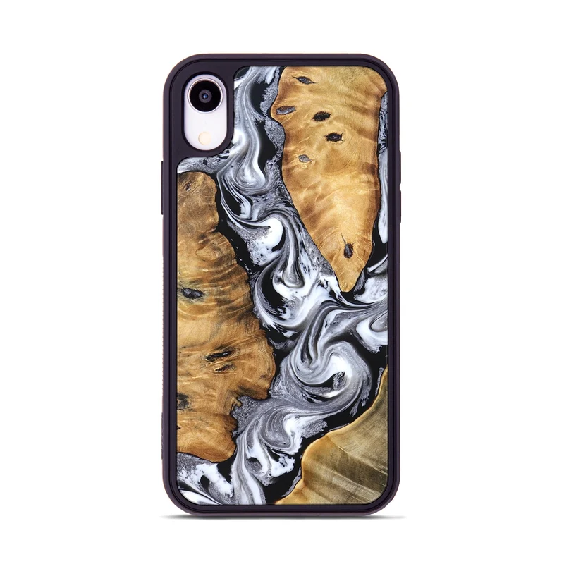 iPhone Xr Wood Phone Case - Cloe (Black & White, 830041)