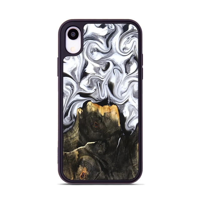 iPhone Xr Wood Phone Case - Arianna (Black & White, 830043)