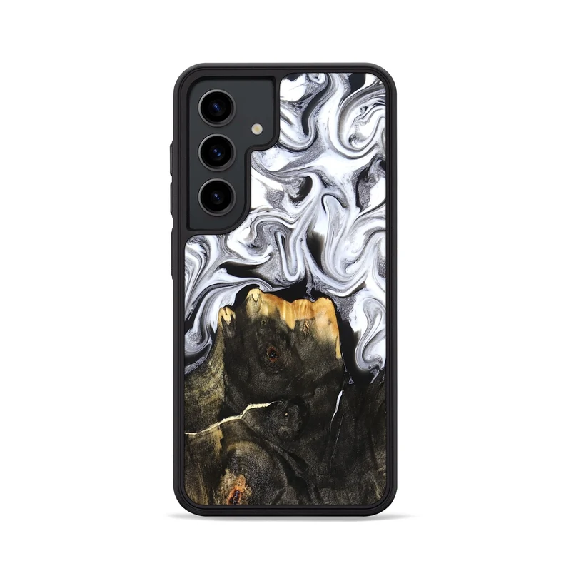 Galaxy S24 Wood Phone Case - Arianna (Black & White, 830043)