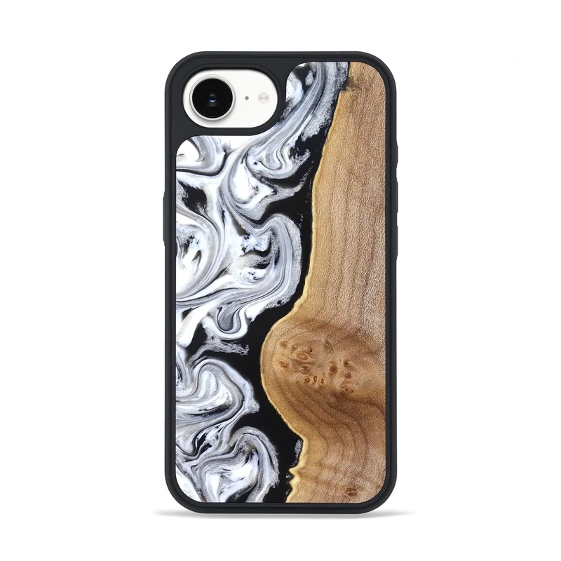 iPhone 16e Wood Phone Case - Rolland (Black & White, 830032)