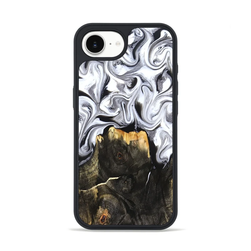 iPhone 16e Wood Phone Case - Arianna (Black & White, 830043)