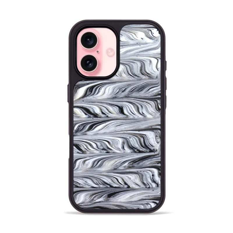 iPhone 16 ResinArt Phone Case - Araya (Black & White, 830031)