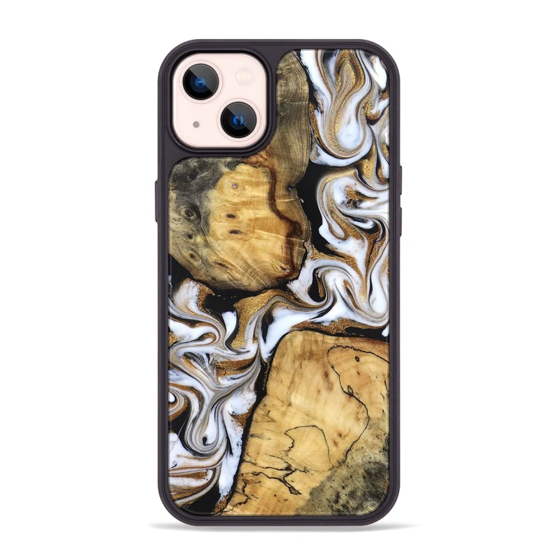 iPhone 14 Plus Wood Phone Case - Cristal (Black & White, 830042)