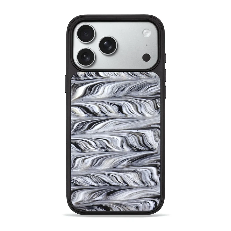 iPhone 18 Pro Max ResinArt Phone Case - Araya (Black & White, 830031)