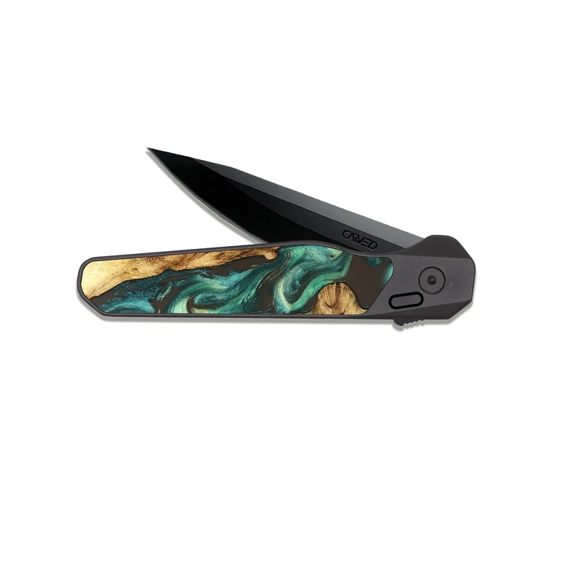 EDC Dark Slate Wood Pocket Knife - Carie (Green, 829981)