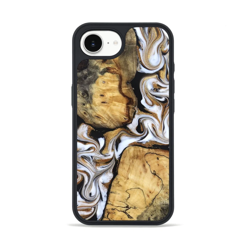iPhone 16e Wood Phone Case - Cristal (Black & White, 830042)