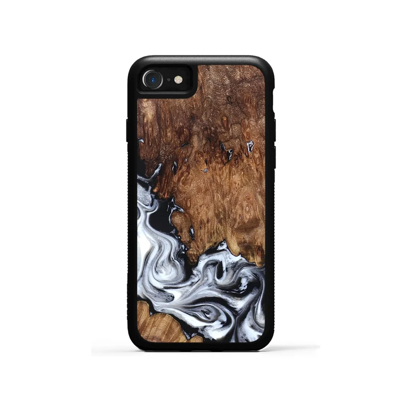 iPhone SE Wood Phone Case - Hailee (Black & White, 830044)