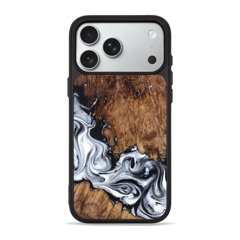 iPhone 18 Pro Max Wood Phone Case - Hailee (Black & White, 830044)