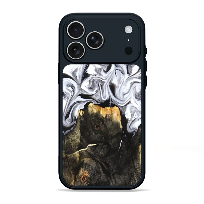 iPhone 17 Pro Max Wood Phone Case - Arianna (Black & White, 830043)