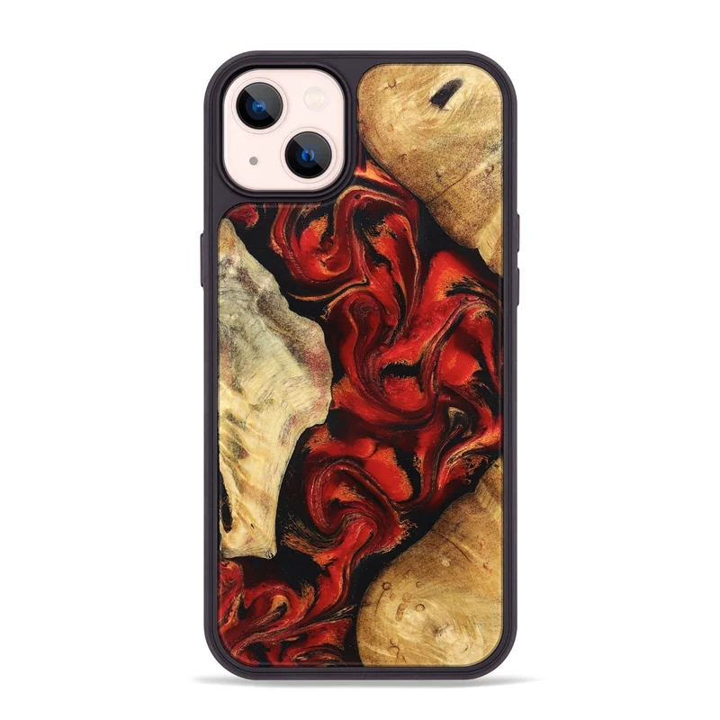 iPhone 14 Plus Wood Phone Case - Jeri (Red, 830033)