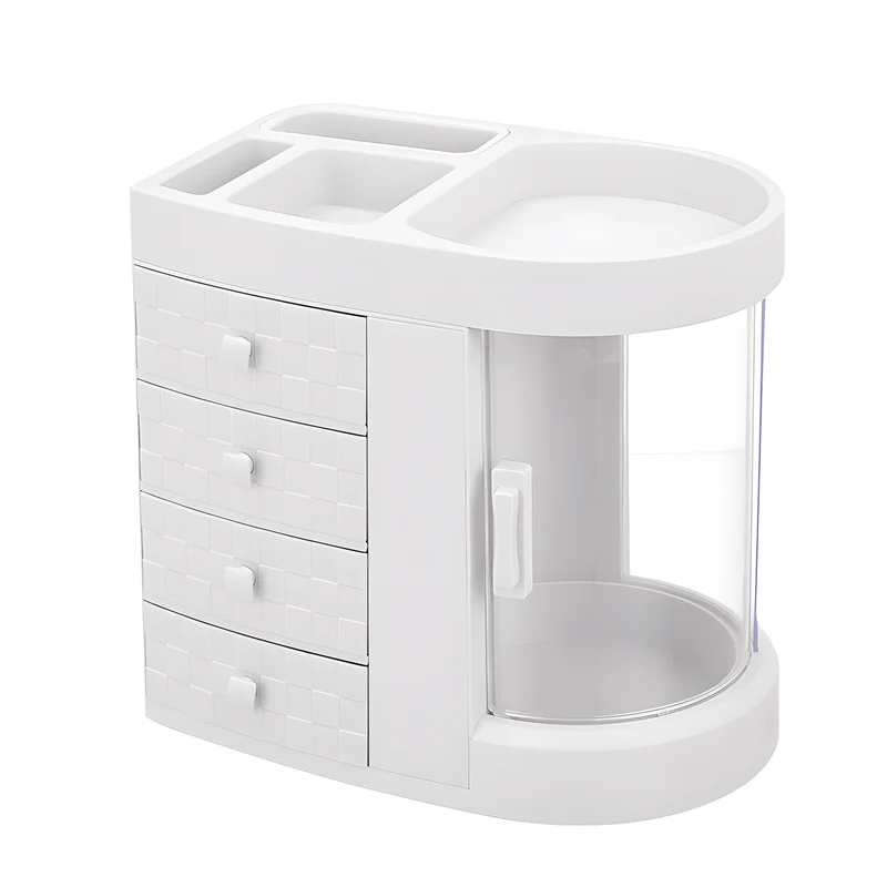 Rotating Makeup Organizer With Drawers