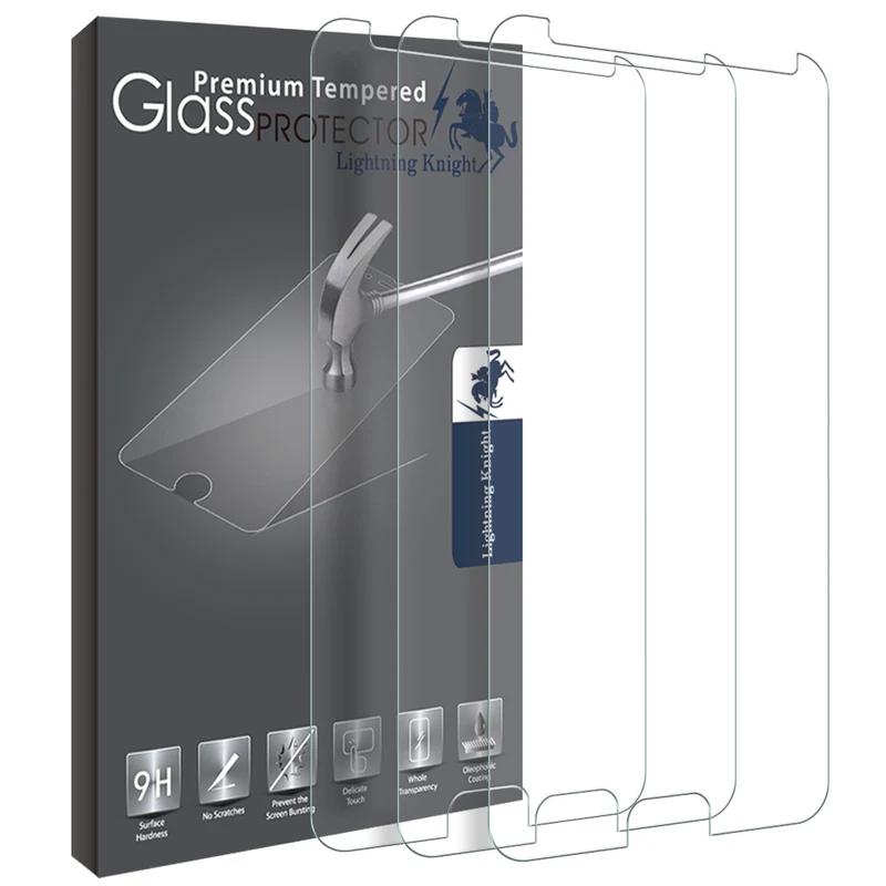 [3 PACK] Samsung Galaxy J7 V / J7V (Verizon) / J7 2017 / Galaxy J7 Perx / Galaxy J7 Sky Pro / Galaxy J7 Prime / Galaxy Halo Screen Protector, LK [Tempered Glass] with Lifetime Replacement Warranty