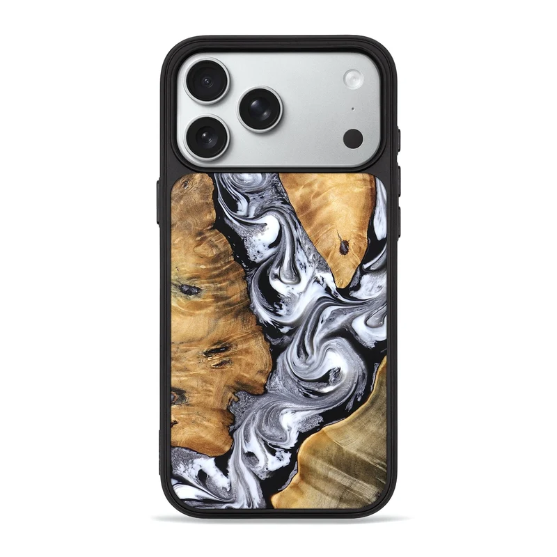 iPhone 18 Pro Max Wood Phone Case - Cloe (Black & White, 830041)