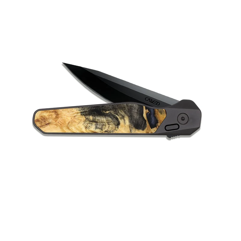 EDC Dark Slate Wood Pocket Knife - Nataly (Wood Burl, 830028)