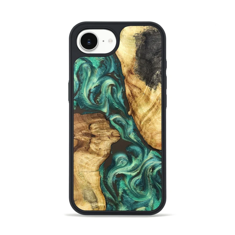 iPhone 16e Wood Phone Case - Carie (Green, 829981)
