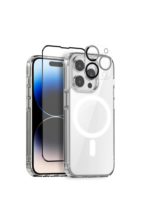 iPhone 14 Pro Case with Magnifying Glass, Screen Protector and Camera