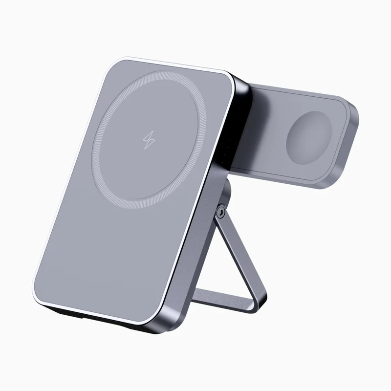 NexTECH® | Slim Metal MagSafe Power Bank with Watch Charging & Stand