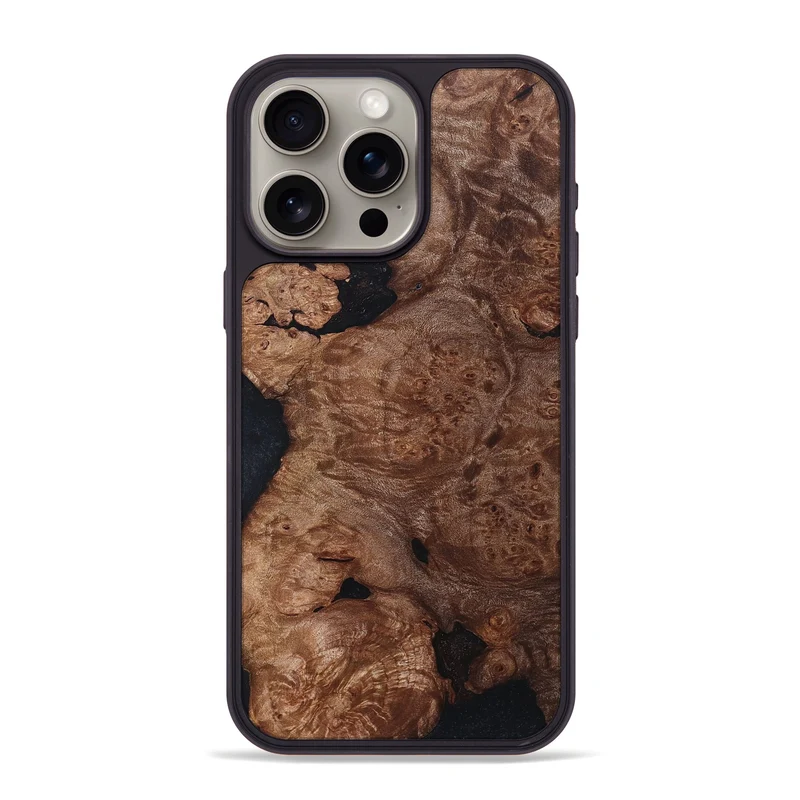 iPhone 15 Pro Max Wood Phone Case - Elian (Wood Burl, 830029)