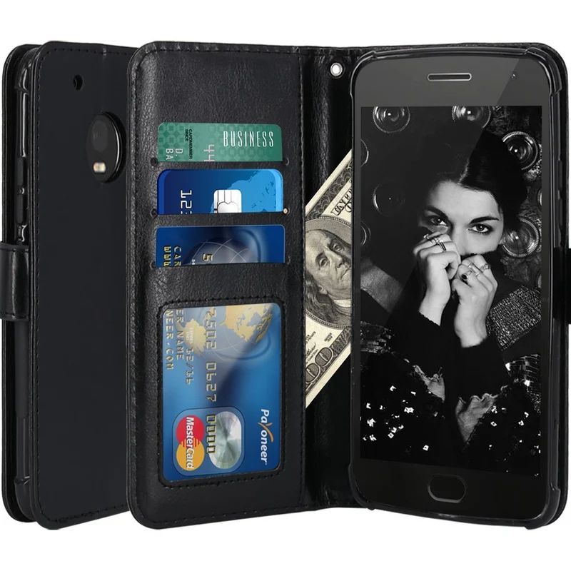 Moto G5 Plus Case, LK Luxury PU Leather Wallet Flip Protective Case Cover with Card Slots and Stand for Motorola Moto G Plus (5th Generation)