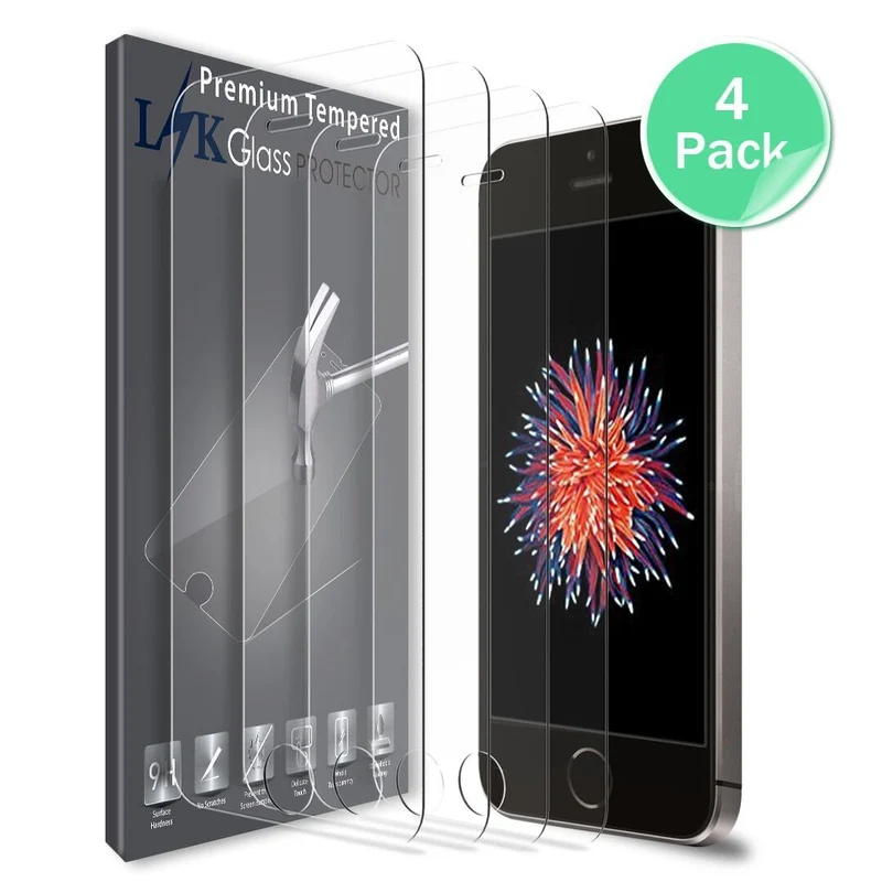 iPhone 5 / 5S / SE / 5C Screen Protector (4-Pack) [Tempered Glass] with Lifetime Replacement Warranty
