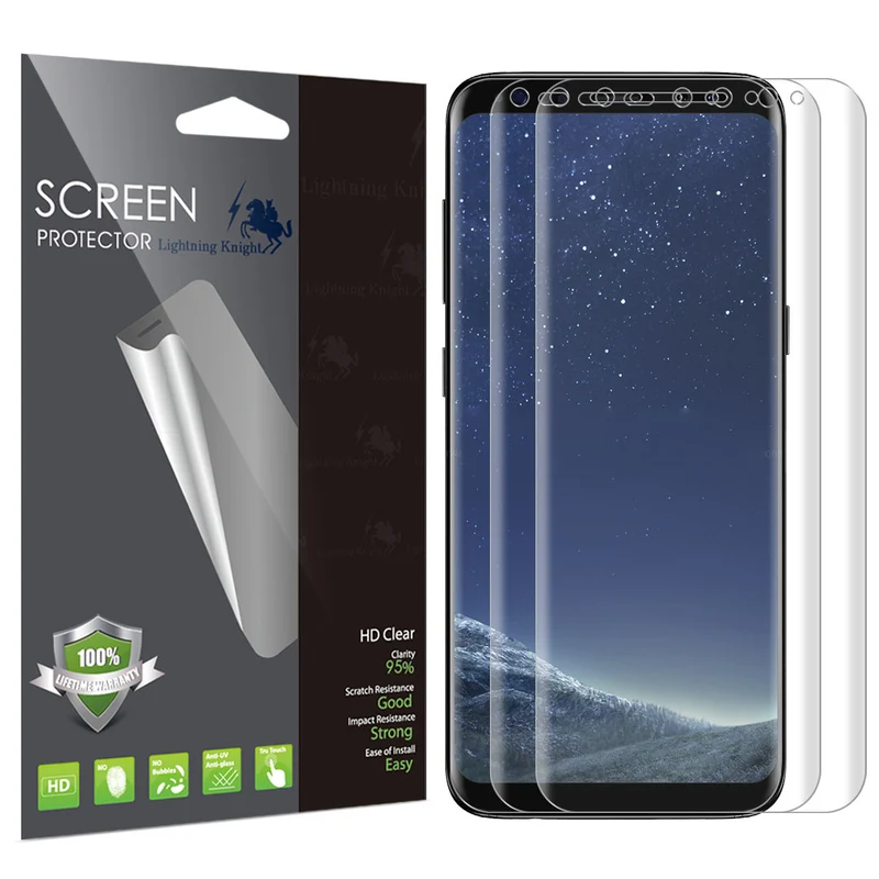 Samsung Galaxy S8 Plus Screen Protector (Case Friendly), [Full Coverage] PET Soft Flexible TPU film with Lifetime Replacement Warranty