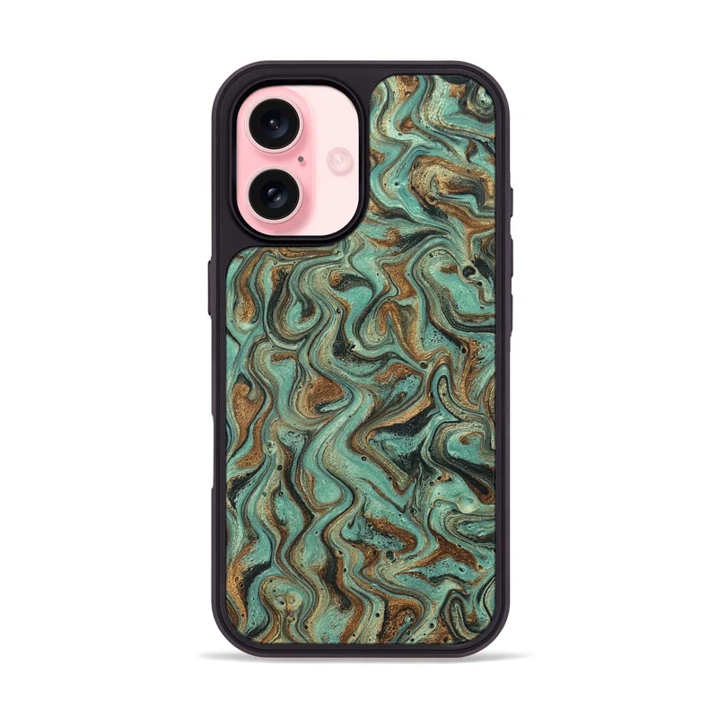 iPhone 16 Wood Phone Case - Arsenio (Green, 829978)