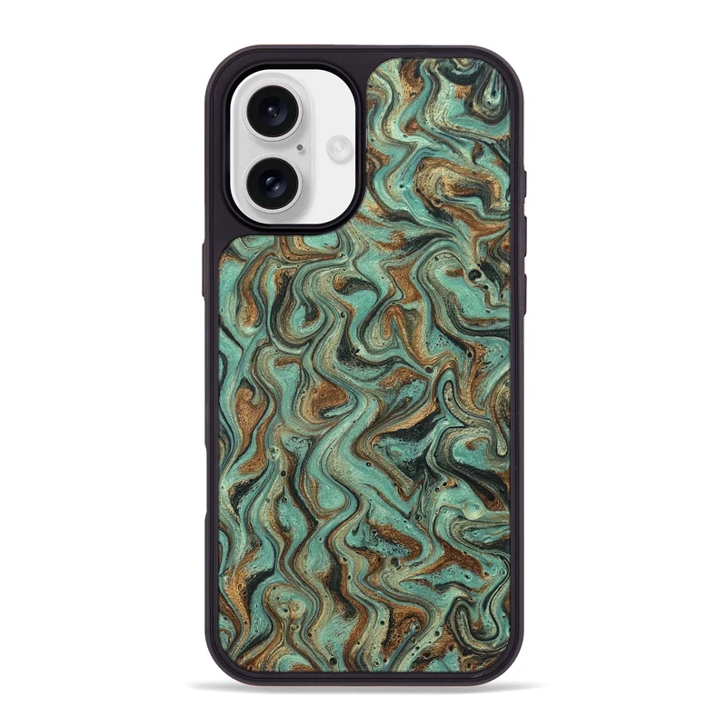 iPhone 16 Plus Wood Phone Case - Arsenio (Green, 829978)