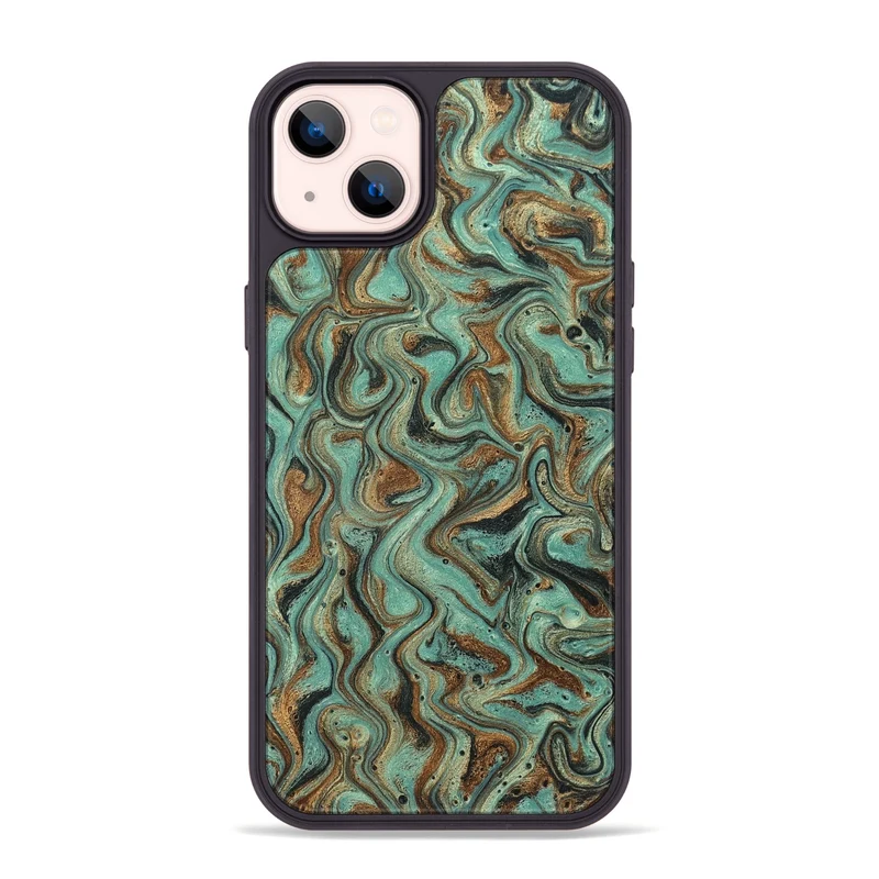 iPhone 14 Plus Wood Phone Case - Arsenio (Green, 829978)