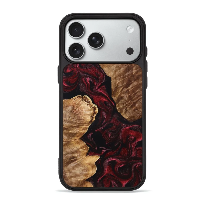 iPhone 18 Pro Max Wood Phone Case - Tiera (Red, 830036)