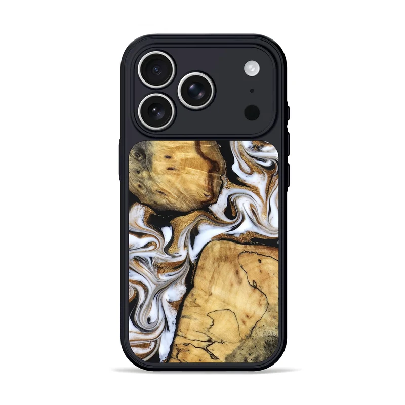 iPhone 17 Pro Wood Phone Case - Cristal (Black & White, 830042)