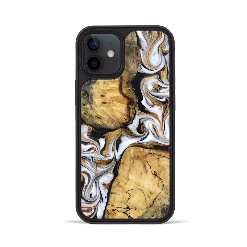 iPhone 12 Wood Phone Case - Cristal (Black & White, 830042)