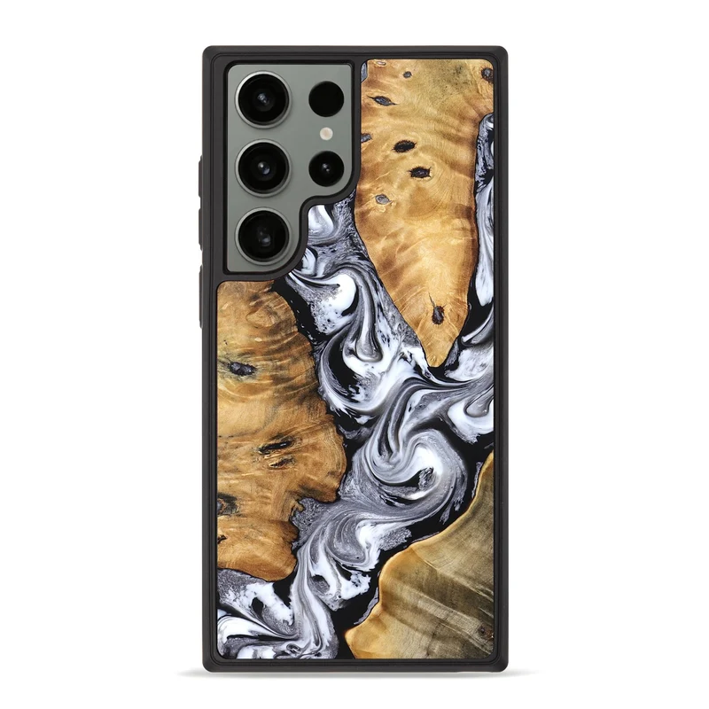Galaxy S23 Ultra Wood Phone Case - Cloe (Black & White, 830041)