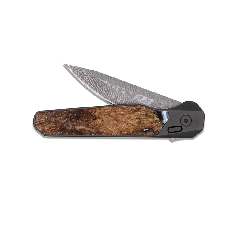 EDC Dark Damascus Wood Pocket Knife - Hailee (Black & White, 830044)
