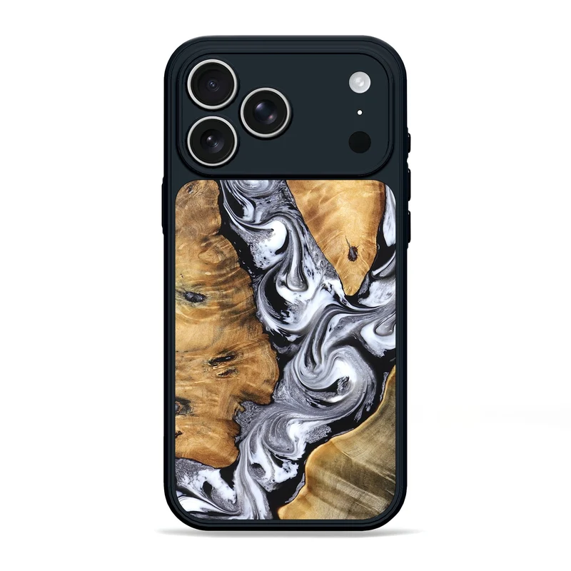 iPhone 17 Pro Max Wood Phone Case - Cloe (Black & White, 830041)